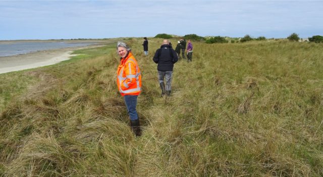 werkbezoek aan Rottumerplaat door Rijkswaterstaat en Staatsbosbeheer