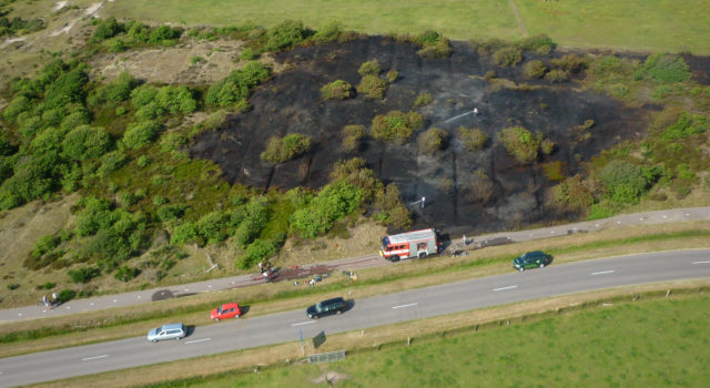 De brand in 2010 maakte de oude akkertjes goed zichtbaar. Foto's (c) Ton Zegers