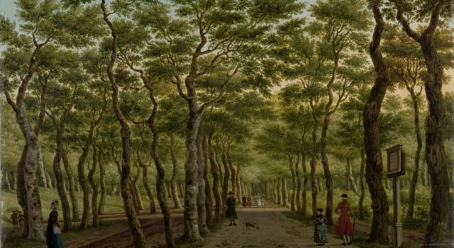 Herepad in Haagse Bos (1778) door Paulus Constatijn la Fargue (schilderij in bezit van het Rijksmuseum)