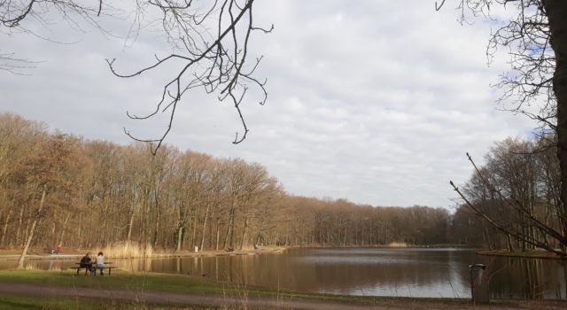 Genieten op een bankje in het Haagse Bos – foto Mark Kras